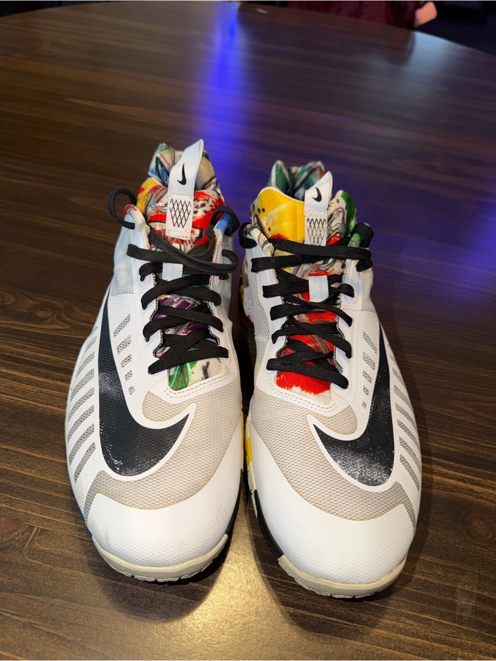 Nike Hyperlive Limited Sneakers with Black Swoosh and Multi-Color Accents
